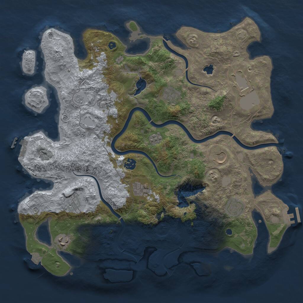 Rust Map: Procedural Map, Size: 4000, Seed: 1539679264, 16 Monuments
