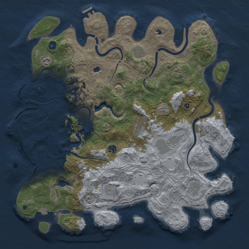 Rust Map: Procedural Map, Size: 4510, Seed: 481981, 16 Monuments