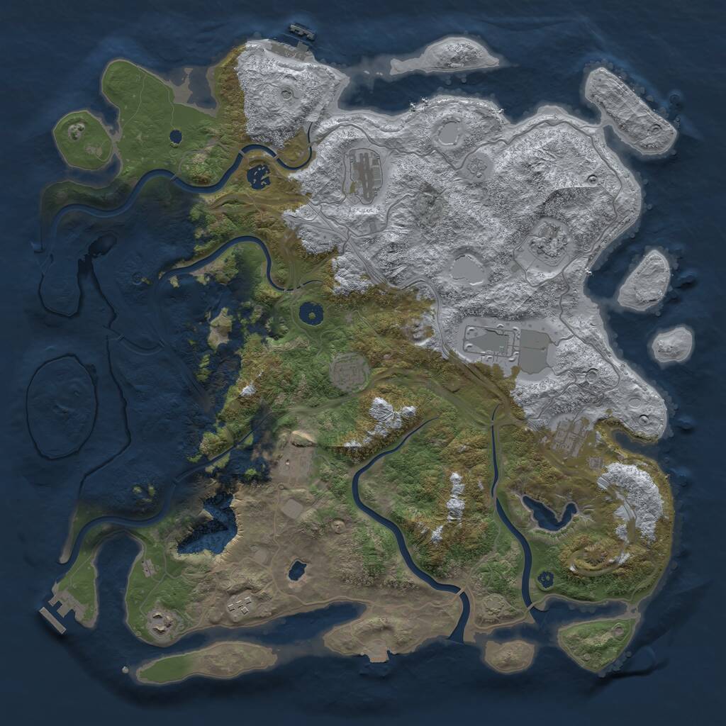 Rust Map: Procedural Map, Size: 4500, Seed: 231464665, 15 Monuments