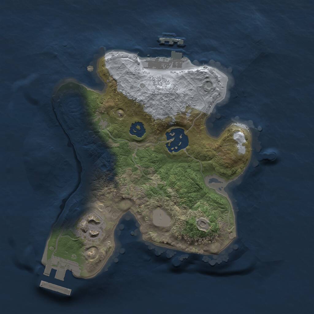 Rust Map: Procedural Map, Size: 2000, Seed: 103602488, 5 Monuments