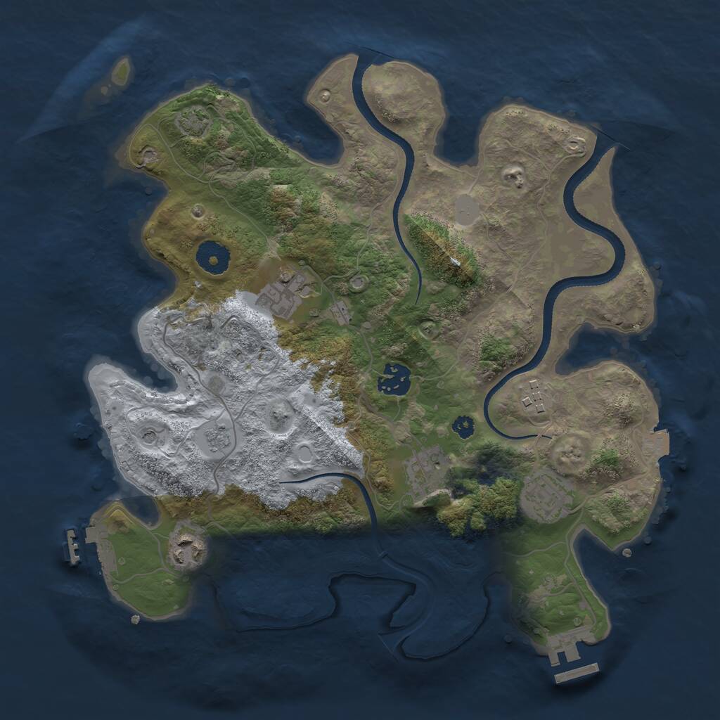 Rust Map: Procedural Map, Size: 3250, Seed: 3404, 12 Monuments