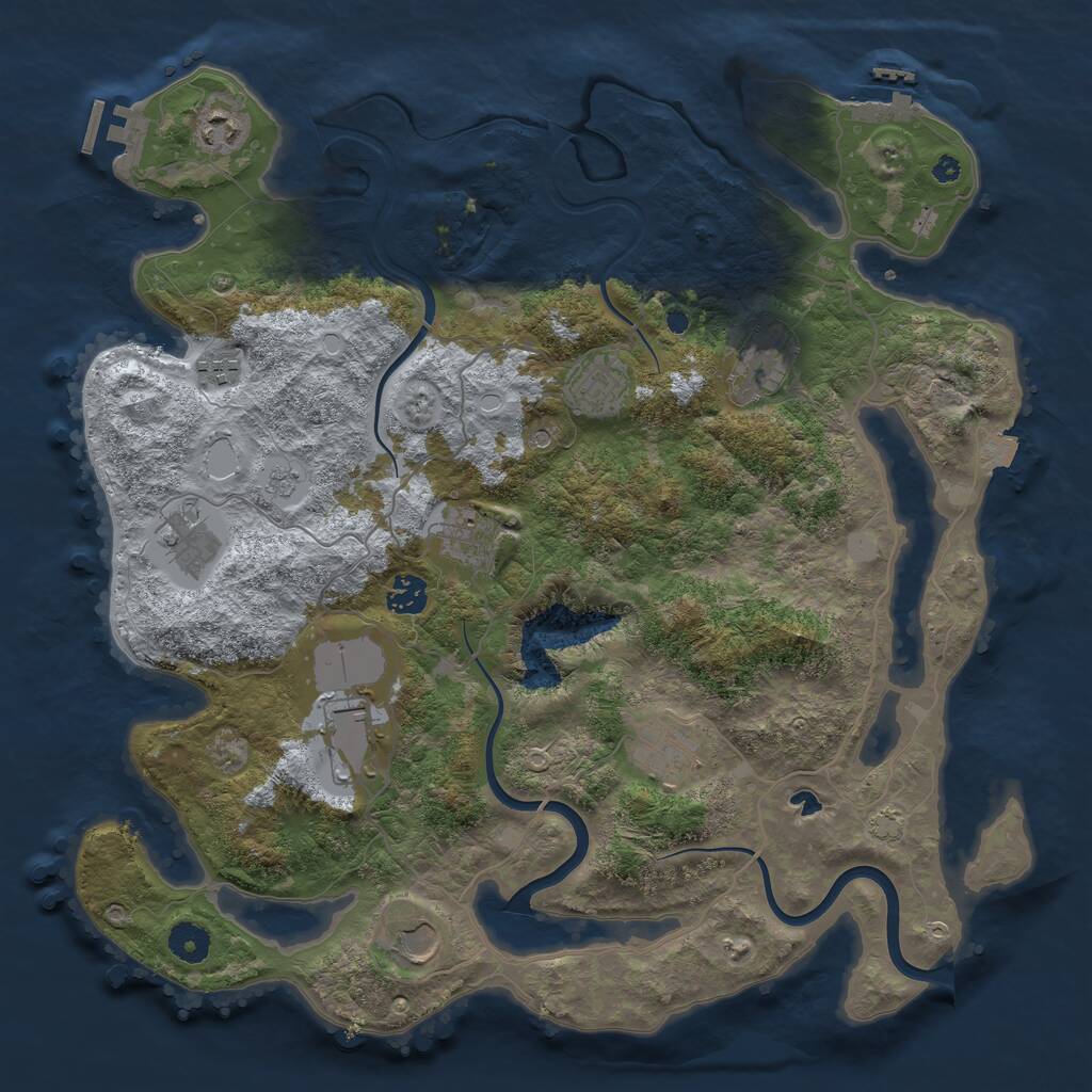 Rust Map: Procedural Map, Size: 4000, Seed: 1671764919, 16 Monuments
