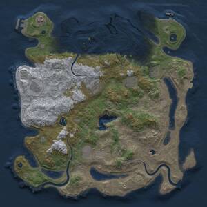 Thumbnail Rust Map: Procedural Map, Size: 4000, Seed: 1671764919, 15 Monuments