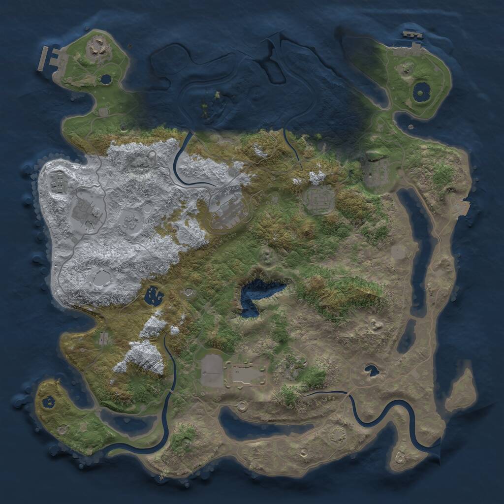 Rust Map: Procedural Map, Size: 4000, Seed: 1671764919, 15 Monuments