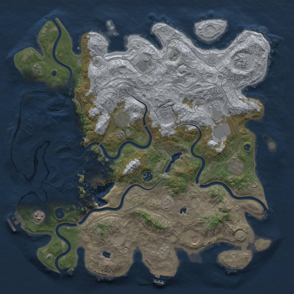 Rust Map: Procedural Map, Size: 4500, Seed: 3543844, 16 Monuments