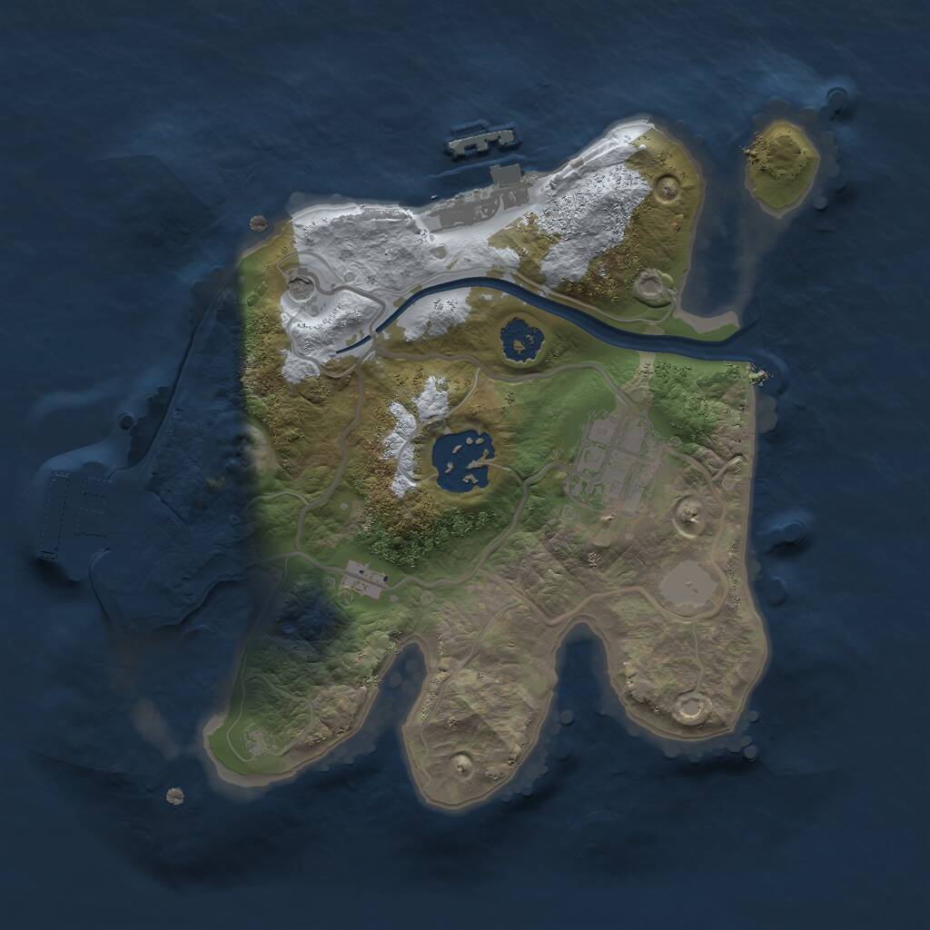 Rust Map: Procedural Map, Size: 2200, Seed: 35544, 6 Monuments