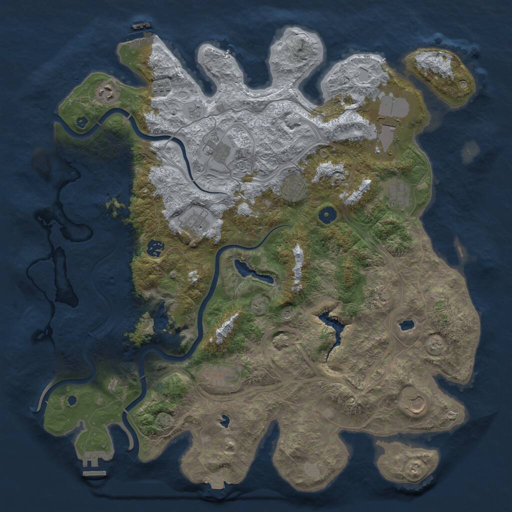 Rust Map: Procedural Map, Size: 4500, Seed: 154328264, 17 Monuments