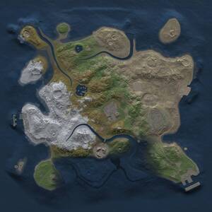 Thumbnail Rust Map: Procedural Map, Size: 2750, Seed: 9877, 10 Monuments