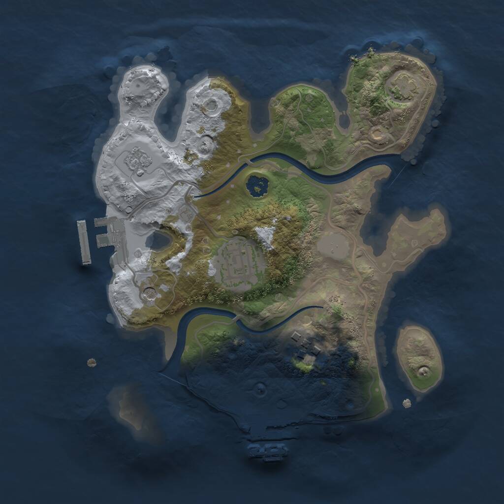Rust Map: Procedural Map, Size: 2300, Seed: 5132, 8 Monuments