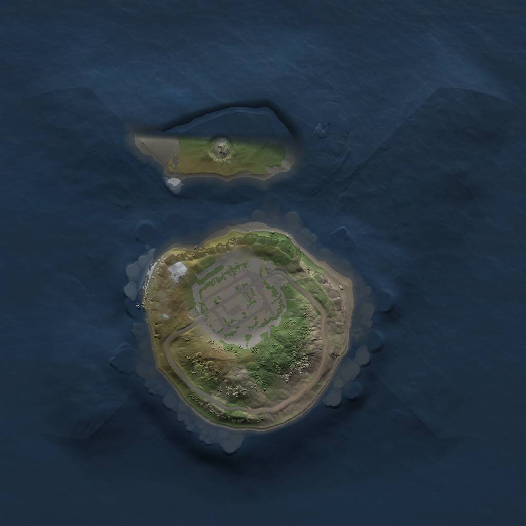 Rust Map: Procedural Map, Size: 1350, Seed: 216456077, 2 Monuments