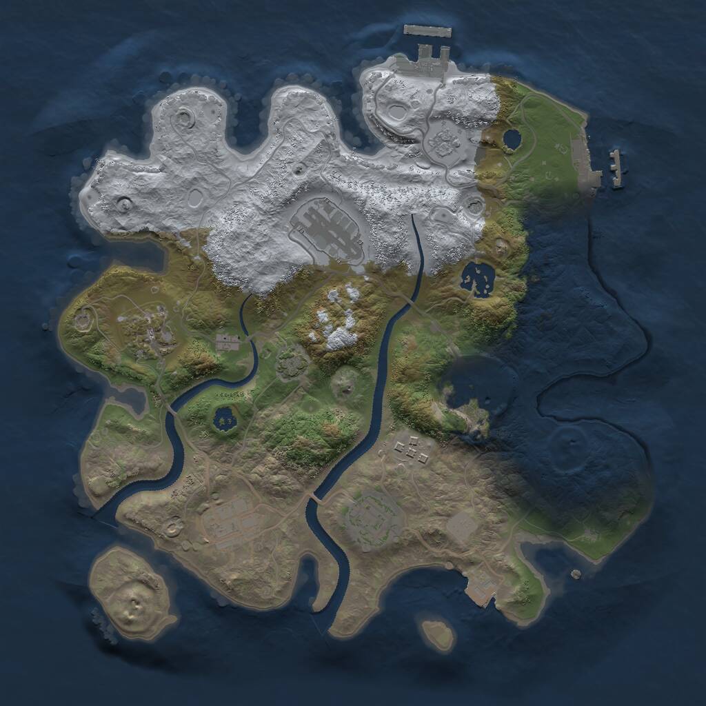 Rust Map: Procedural Map, Size: 3000, Seed: 35196, 13 Monuments