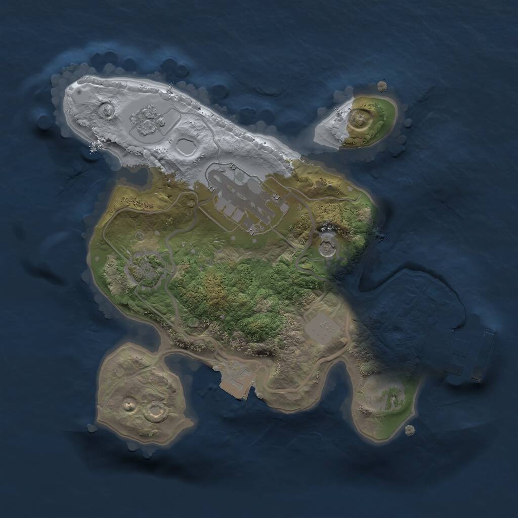 Rust Map: Procedural Map, Size: 2000, Seed: 35196, 6 Monuments