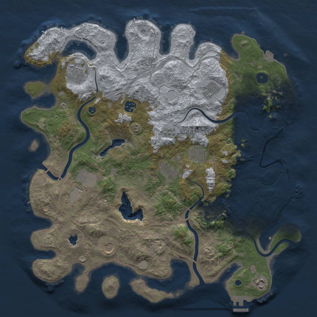 Rust Map: Procedural Map, Size: 4250, Seed: 61050894, 16 Monuments
