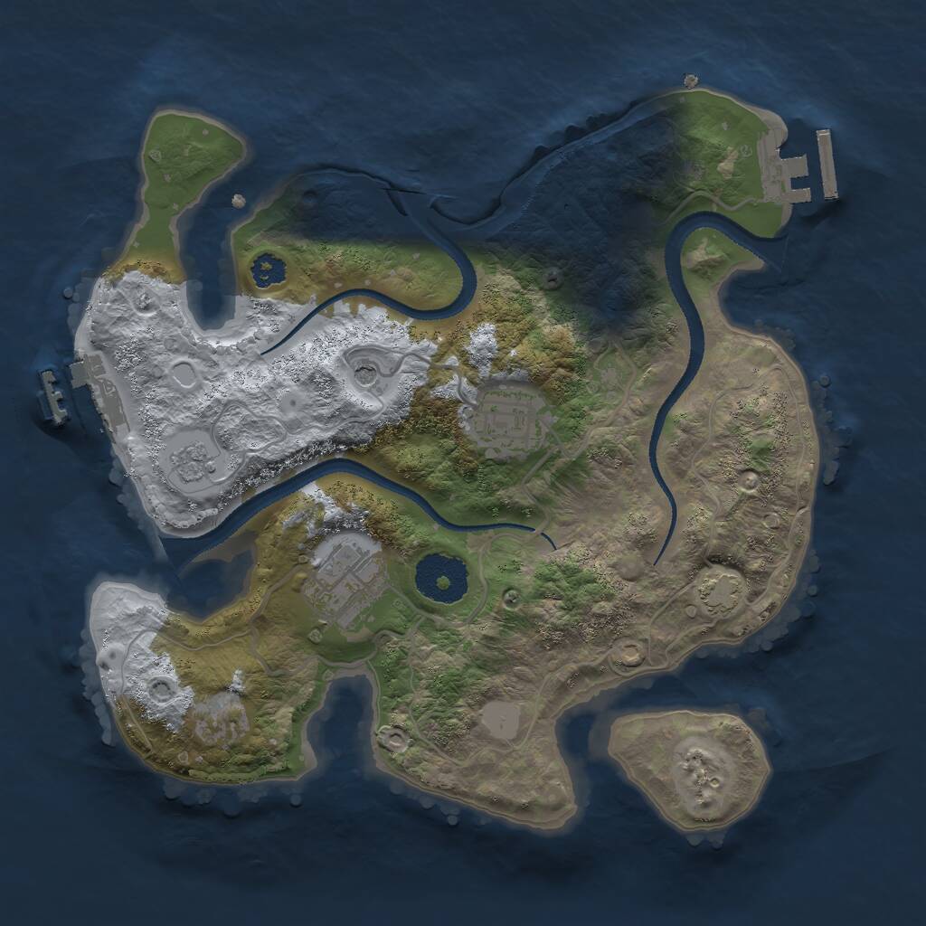 Rust Map: Procedural Map, Size: 2700, Seed: 58634964, 8 Monuments
