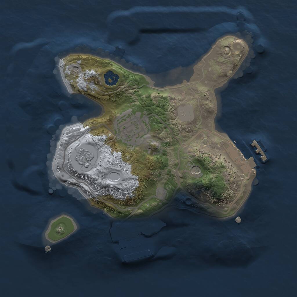 Rust Map: Procedural Map, Size: 2000, Seed: 1276721984, 6 Monuments