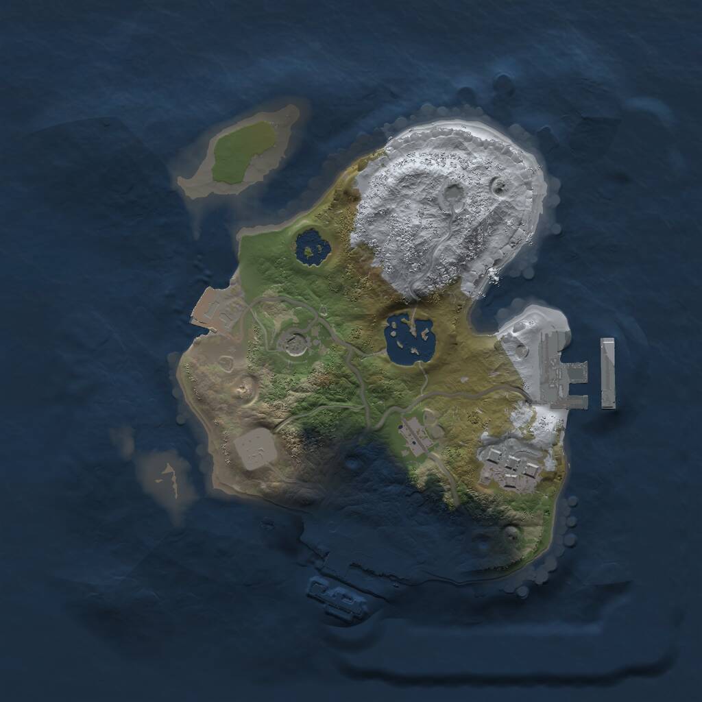 Rust Map: Procedural Map, Size: 2000, Seed: 61474106, 6 Monuments