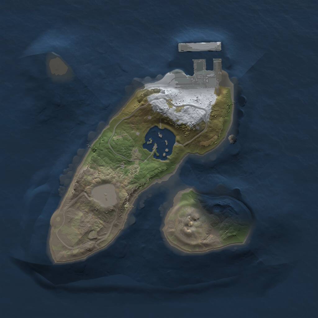 Rust Map: Procedural Map, Size: 1500, Seed: 1087160344, 3 Monuments