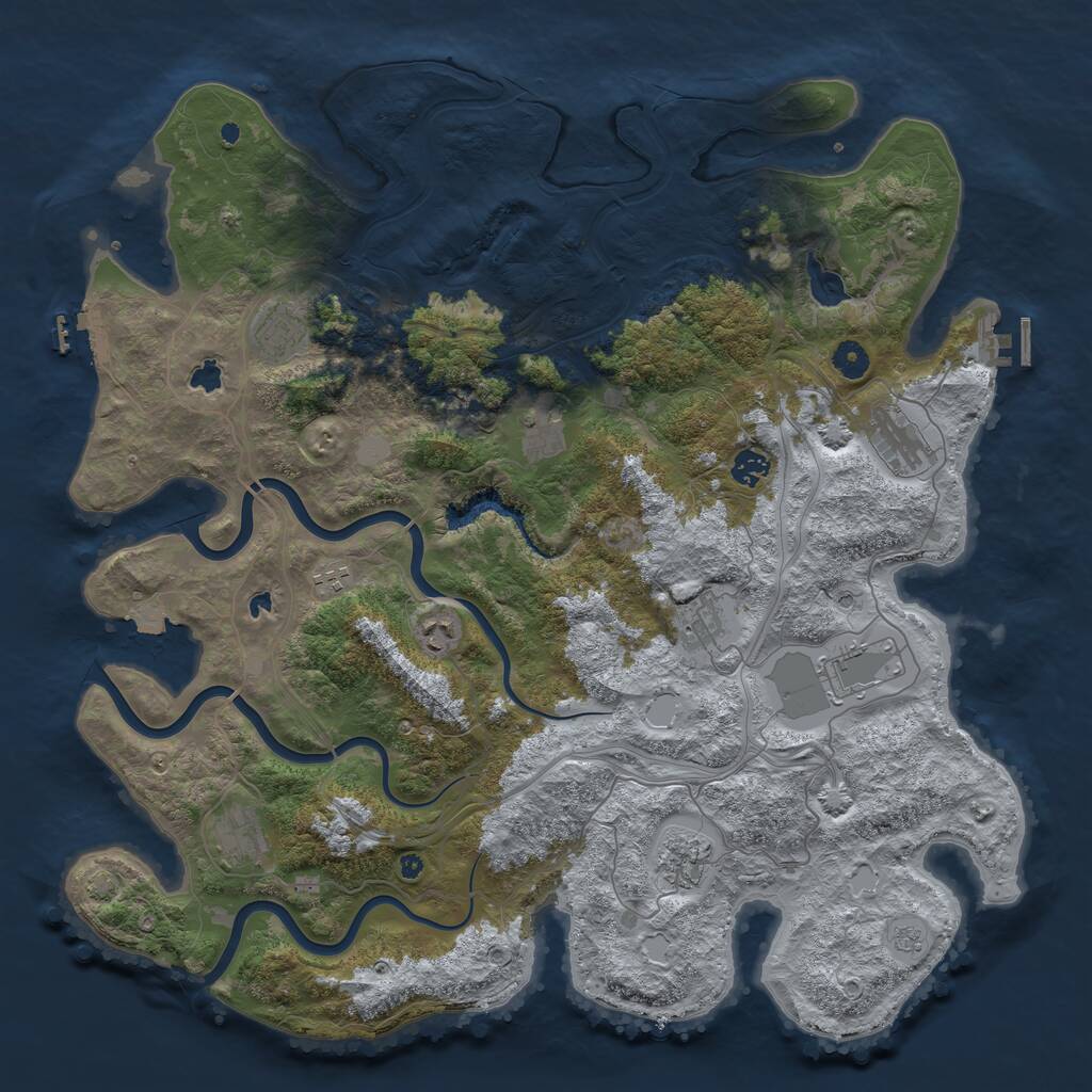 Rust Map: Procedural Map, Size: 4500, Seed: 572332672, 16 Monuments