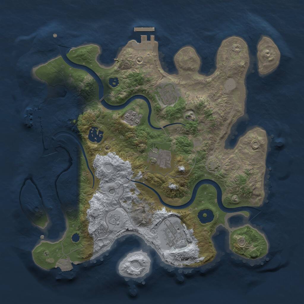 Rust Map: Procedural Map, Size: 3000, Seed: 207710601, 11 Monuments