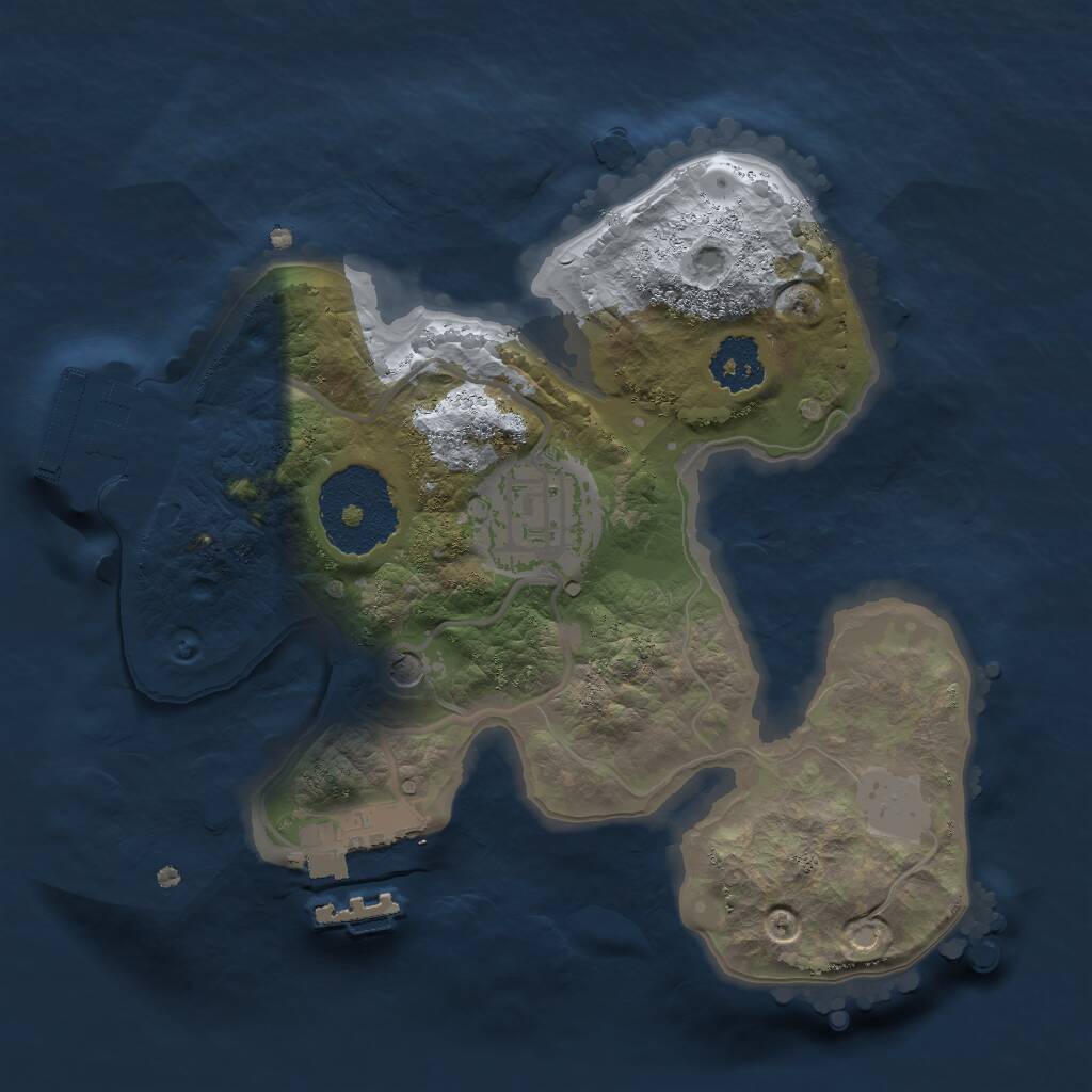 Rust Map: Procedural Map, Size: 2000, Seed: 760405917, 5 Monuments