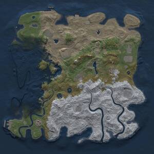 Thumbnail Rust Map: Procedural Map, Size: 4500, Seed: 516467491, 17 Monuments