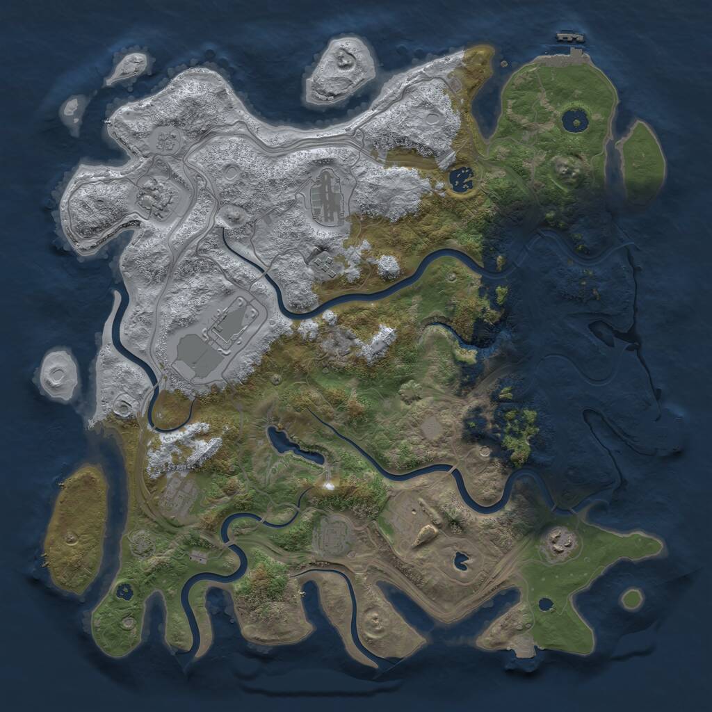 Rust Map: Procedural Map, Size: 4250, Seed: 1159827858, 15 Monuments