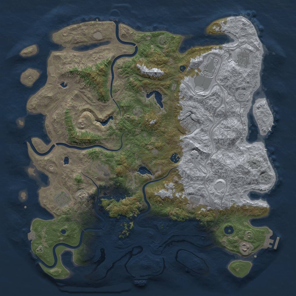 Rust Map: Procedural Map, Size: 4800, Seed: 12345670, 15 Monuments