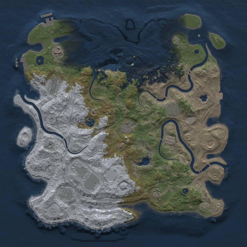 Rust Map: Procedural Map, Size: 4250, Seed: 918941939, 17 Monuments