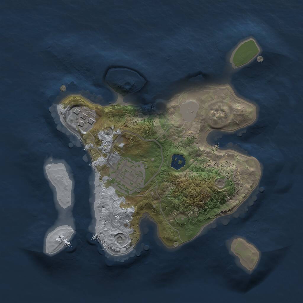 Rust Map: Procedural Map, Size: 2000, Seed: 1949782416, 3 Monuments