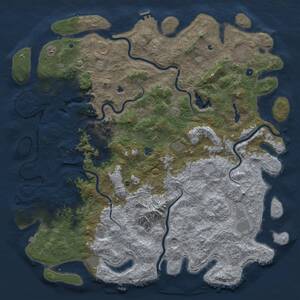 Thumbnail Rust Map: Procedural Map, Size: 6000, Seed: 123447347, 17 Monuments