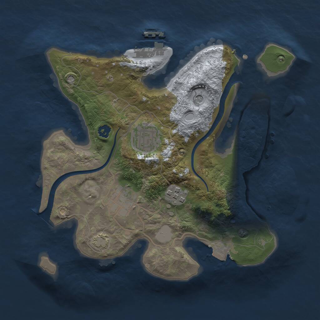 Rust Map: Procedural Map, Size: 2500, Seed: 29842, 7 Monuments