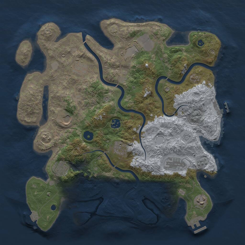 Rust Map: Procedural Map, Size: 3750, Seed: 11985, 15 Monuments