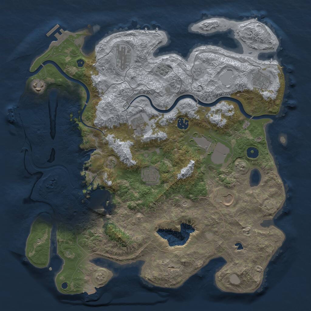 Rust Map: Procedural Map, Size: 4000, Seed: 45615, 16 Monuments