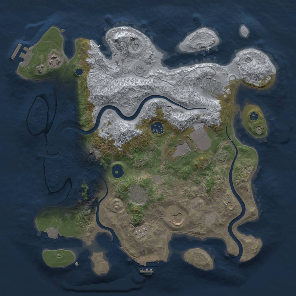 Rust Map: Procedural Map, Size: 3500, Seed: 76500, 13 Monuments