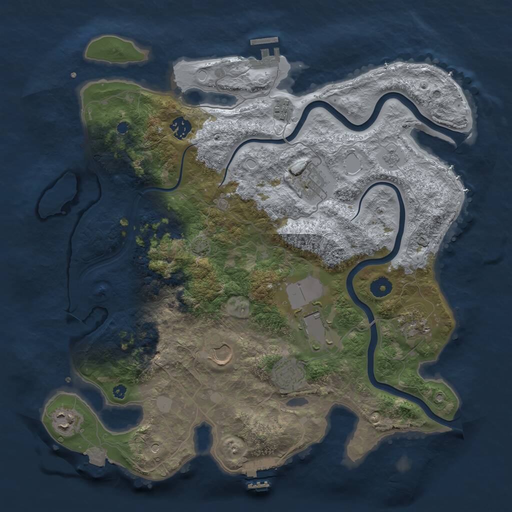Rust Map: Procedural Map, Size: 3700, Seed: 956597816, 14 Monuments