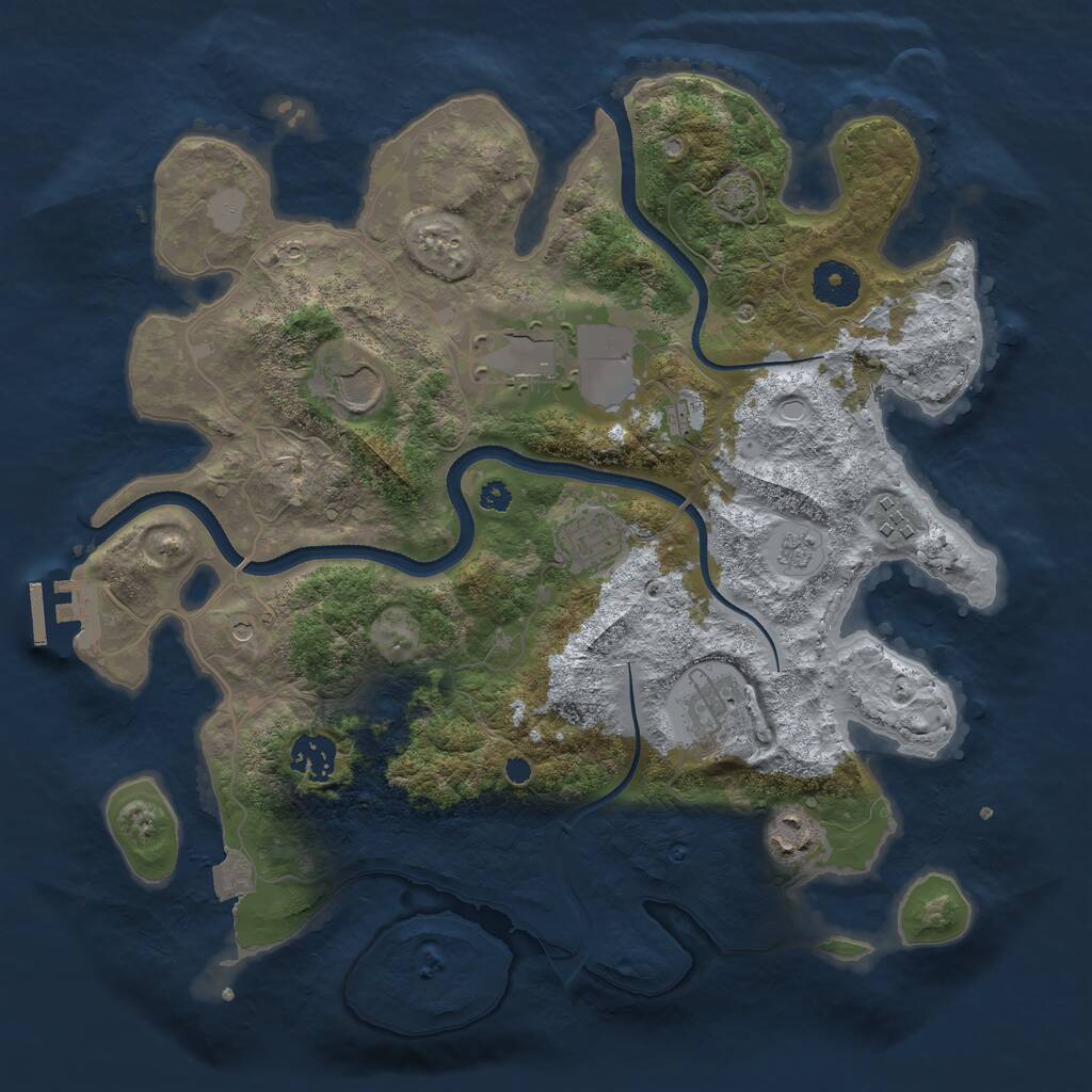 Rust Map: Procedural Map, Size: 3500, Seed: 12586, 12 Monuments