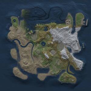 Thumbnail Rust Map: Procedural Map, Size: 3000, Seed: 2118406067, 12 Monuments