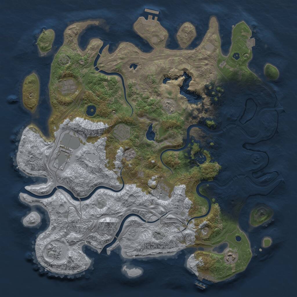 Rust Map: Procedural Map, Size: 4250, Seed: 1078092831, 14 Monuments