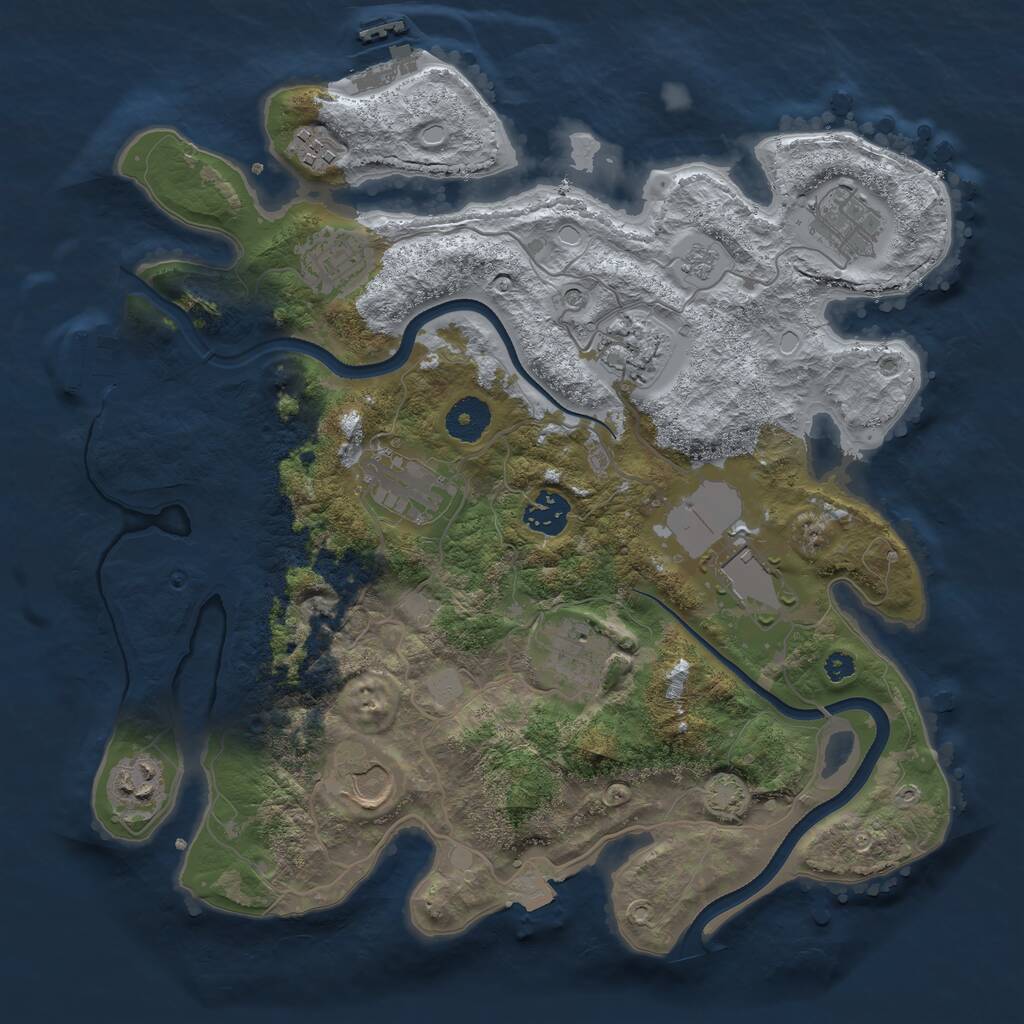 Rust Map: Procedural Map, Size: 3500, Seed: 1682890306, 16 Monuments