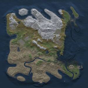 Thumbnail Rust Map: Procedural Map, Size: 3750, Seed: 435036386, 16 Monuments
