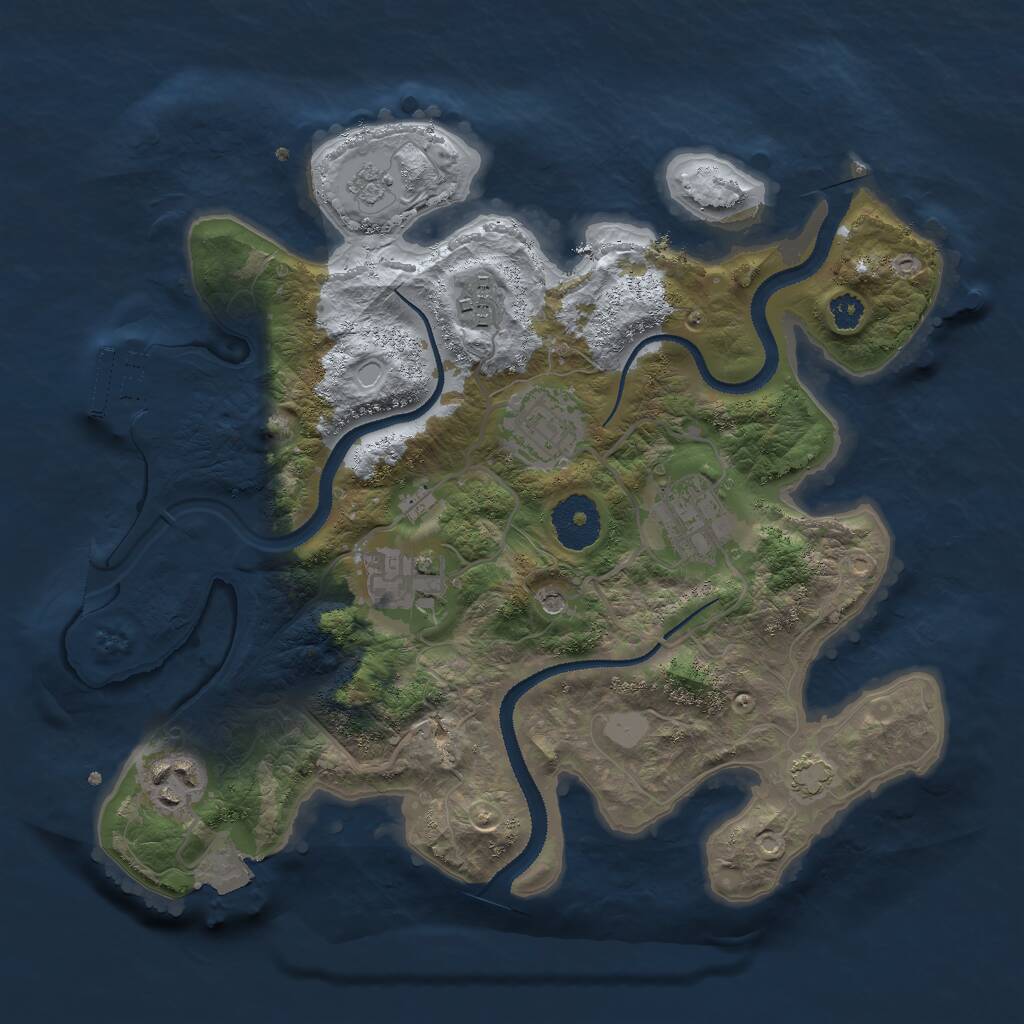 Rust Map: Procedural Map, Size: 3000, Seed: 430426259, 10 Monuments