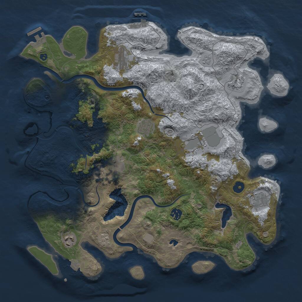 Rust Map: Procedural Map, Size: 4000, Seed: 72473598, 15 Monuments