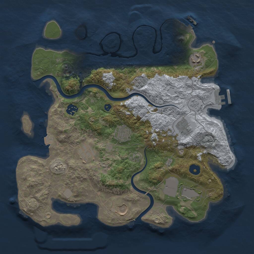 Rust Map: Procedural Map, Size: 3500, Seed: 123291428, 14 Monuments