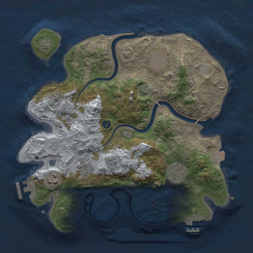 Rust Map: Procedural Map, Size: 3000, Seed: 2072101649, 11 Monuments