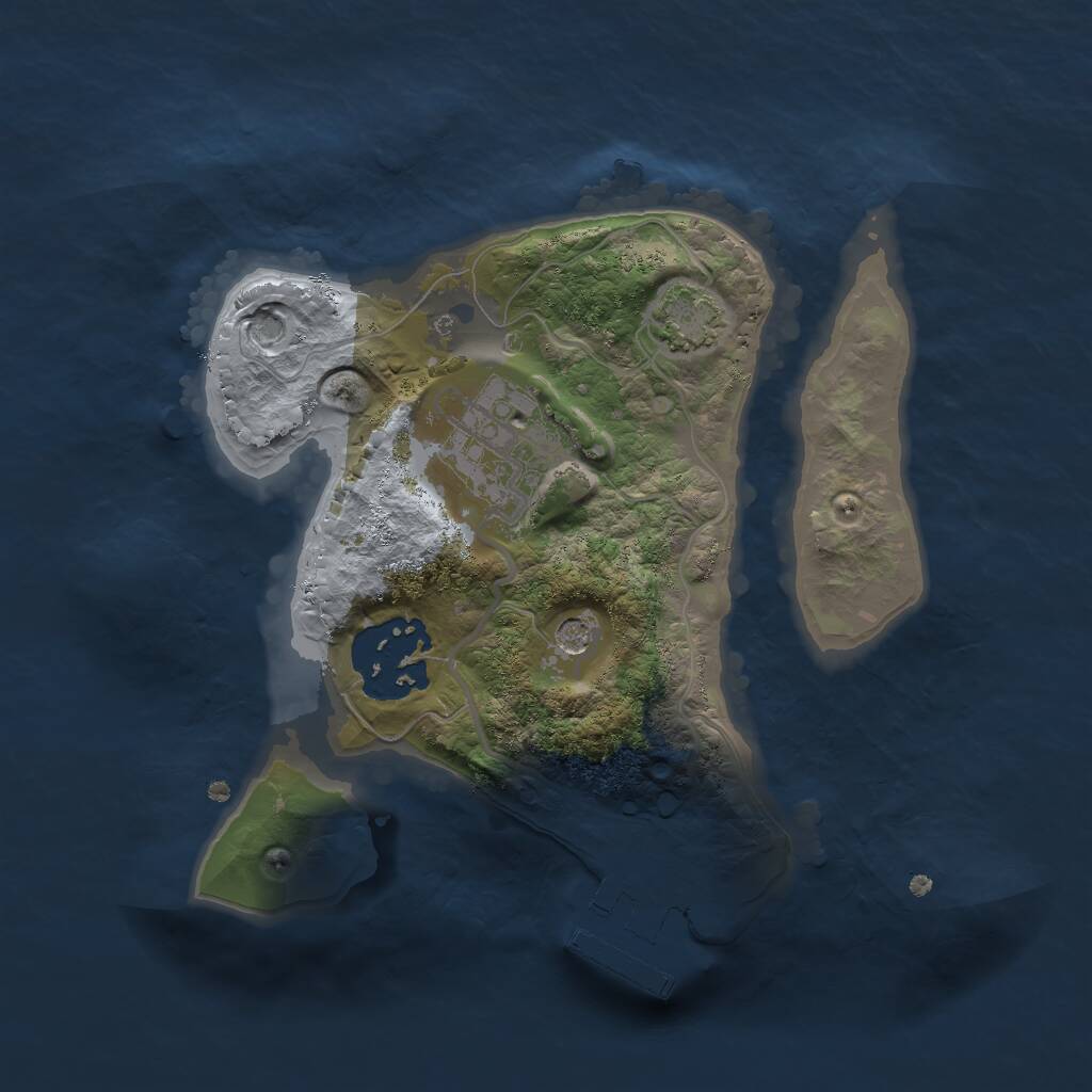 Rust Map: Procedural Map, Size: 2000, Seed: 288975394, 6 Monuments