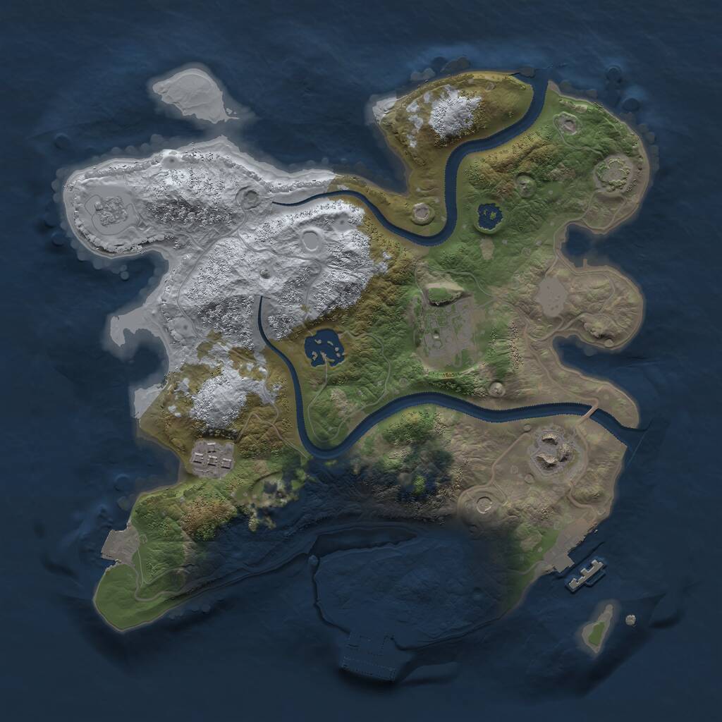 Rust Map: Procedural Map, Size: 2800, Seed: 1589480373, 10 Monuments