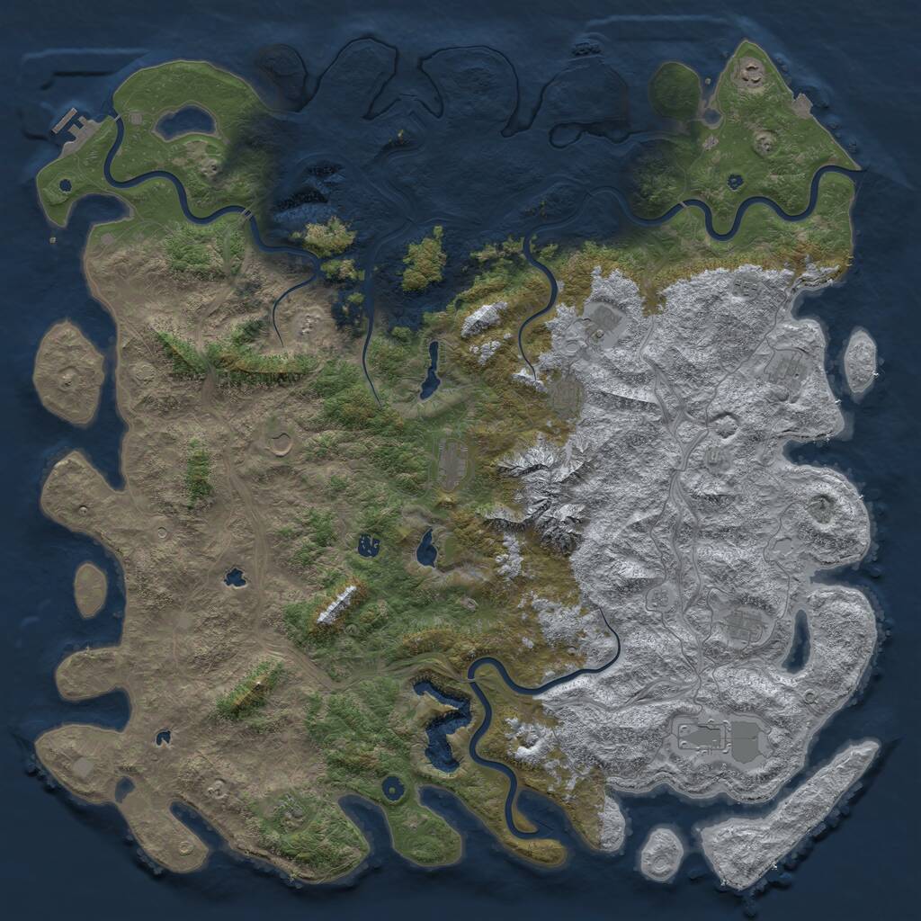 Rust Map: Procedural Map, Size: 6000, Seed: 69779, 17 Monuments