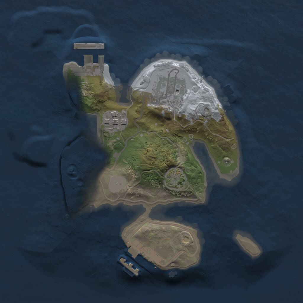 Rust Map: Procedural Map, Size: 2000, Seed: 495389591, 6 Monuments