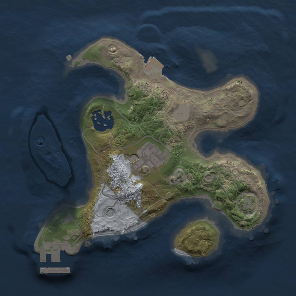 Rust Map: Procedural Map, Size: 2000, Seed: 207710601, 6 Monuments