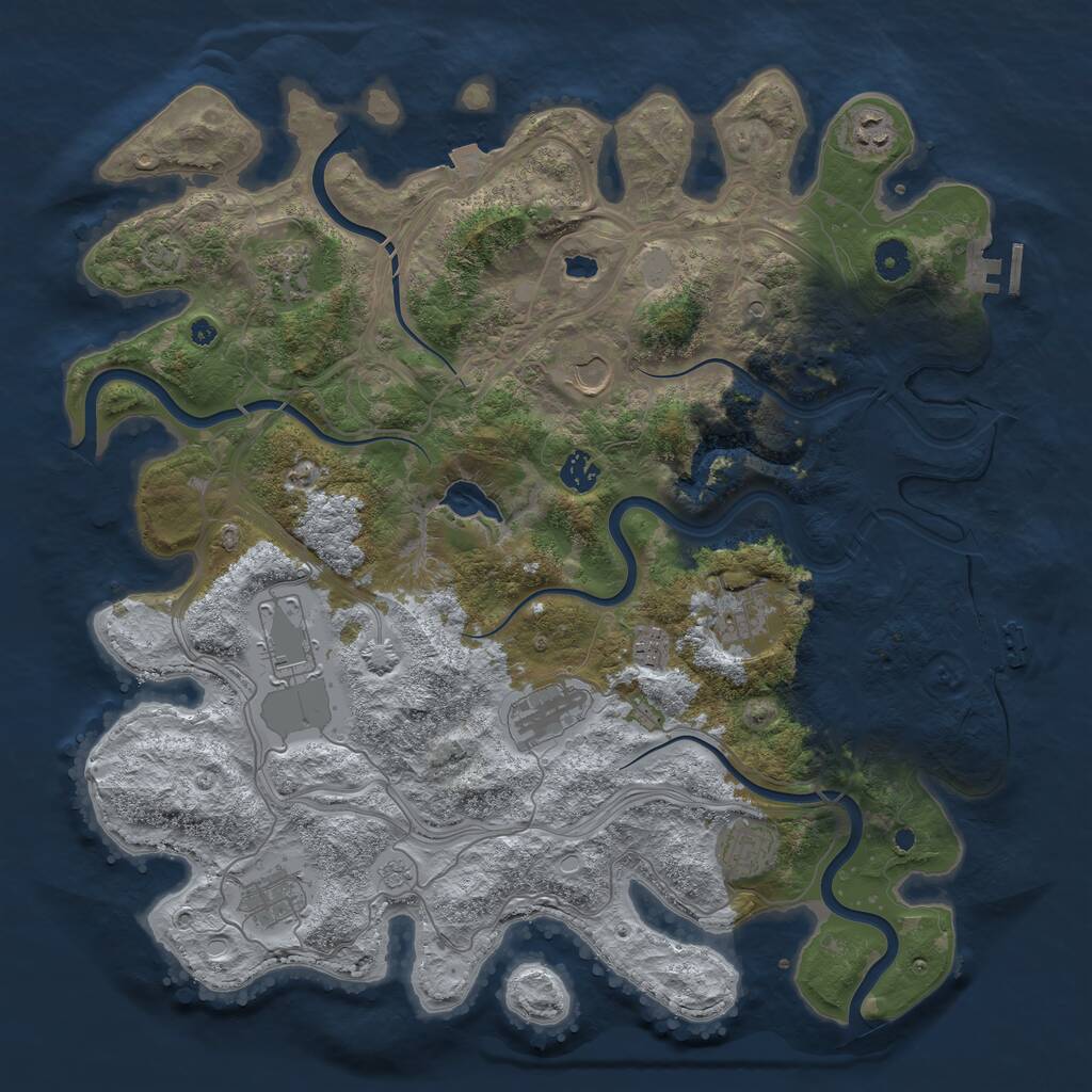 Rust Map: Procedural Map, Size: 4250, Seed: 81244322, 16 Monuments